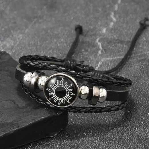 Fashion 2-Piece Set of Fashionable Glow-in-the-Dark Couple's Bracelets—Black and Pink - image 3