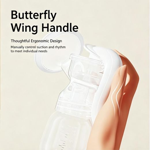 Generic Manual Breast Pump Powerful Suction Cup Milk Extractor Feeding Bottle For Breastfeeding 2 in 1 - image 3