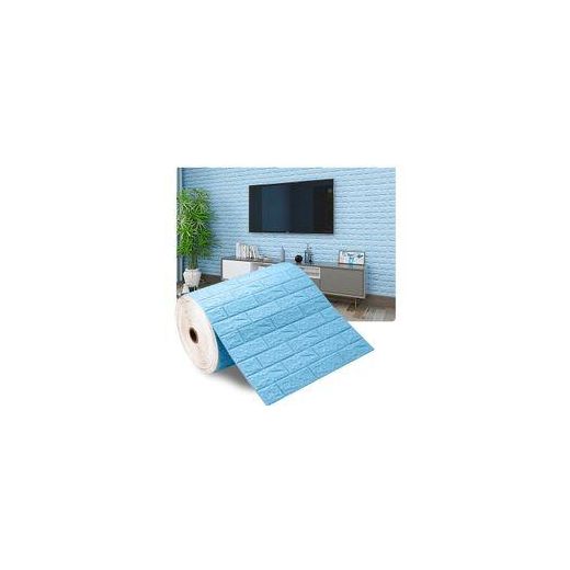 3D Continuous Brick Wall Stickers Self-adhesive Wallpaper Waterproof Sticker DIY Home Decor Sticker Foam Wallpaper Wall Decals blue - blue