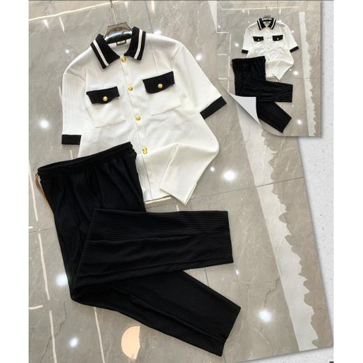 Quality Men Top and Down Kaftan - White /Black