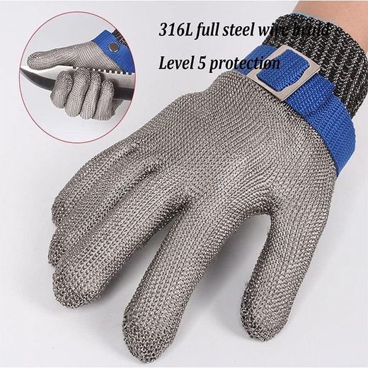 Generic Cut Resistant Glove Level 5, 316L Stainless Steel Mesh Butcher Glove, Food Grade Kitchen Safety Glove for Meat Cutting, Oyster Shucking, Fish Fillet, Wood Carving, Adjustable Wrist Strap, Unisex, 1 Pcs - image 4
