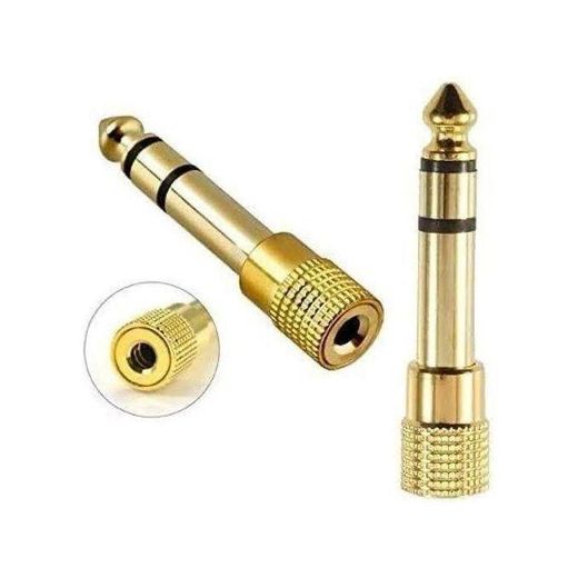  2pcs Microphone Jack 6.35mm Male to 3.5mm Female Audio Adapter - Gold