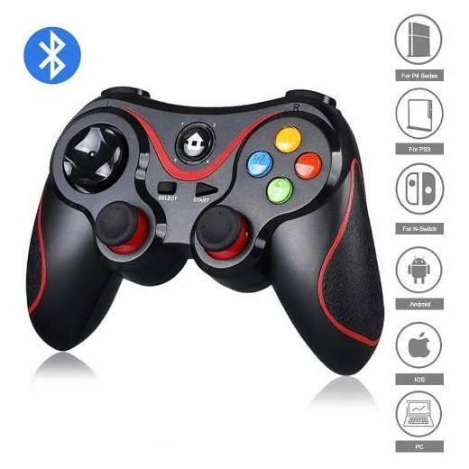 Generic Wireless Bluetooth Gamepad Controller for Android/iOS Smartphones & Tablets - Red/Black - image 2