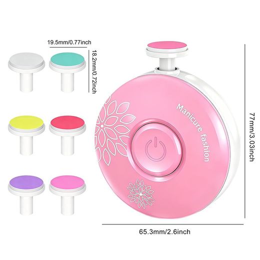 Generic Portable Nail File Electric, Whisper Quiet Nail Sander with 6 Sanding Heads - image 2