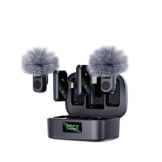 Lapel QY88 Wireless Microphone noise cancellation long Battery Life, Plug and Play, magnetic design Portable dual receiver Mic Charging case for multi-purpose