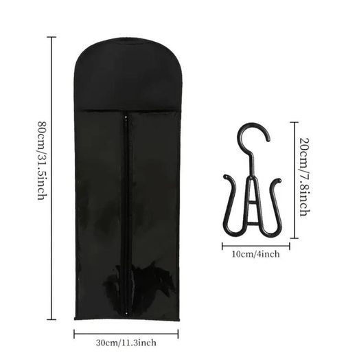Generic Portable Hair Extension Hanger & Protection Storage Bag – Black – Professional Wig Care & Organizer - image 3