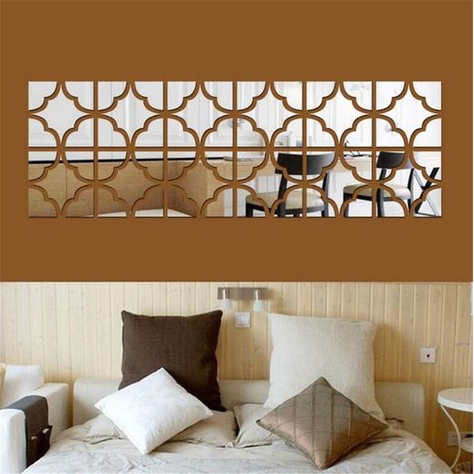 Generic 4 pieces of silver acrylic mirror wall stickers, home mirror decoration stickers - image 4