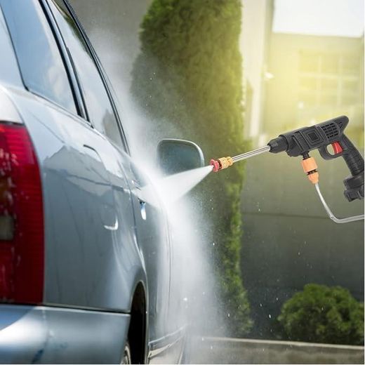 Generic Rechargeable Car-Washing Machine with Adjustable 3-in-1 Nozzle- Black - image 3