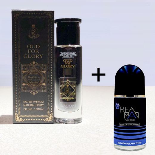 Smart Collection Oud for Glory 30ml plus Real Man pure spicy roll on Deodorant 50ml 