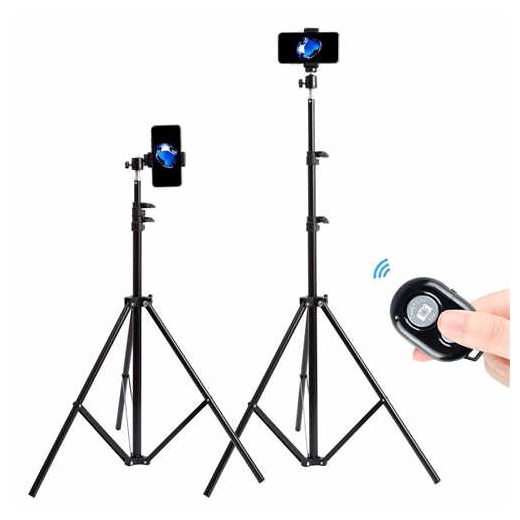 Generic Three-legged selfie stand + phone clip + remote control - image 2