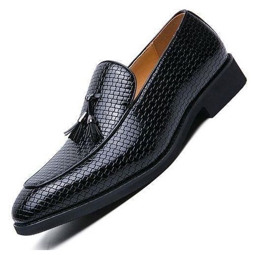 Banagat Men's Oxfords Formal Flat Business Leather Shoes Loafers Italian Official Black