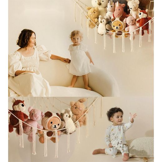 Generic Plush hammock net, kids plush animal storage bag - image 2