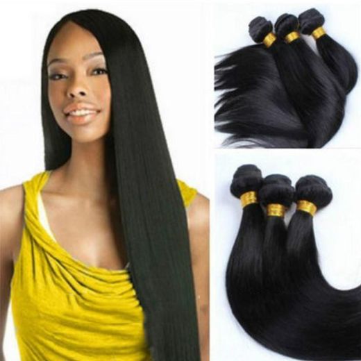 Fashion 3 Pieces/set Women's wigs Ladies Wigs Hair Girl Women Long Weave  Wig - Black