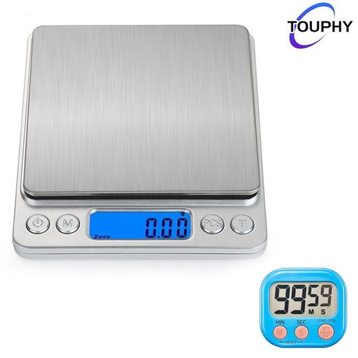 TOUPHY Kitchen Scale Set - Stainless Steel Scale with Timer, Precise Weight Measurement with Time Control