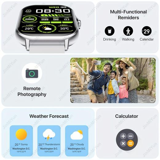 Generic 1.99-inch IP67 waterproof full touch Bluetooth call smart watch - image 3