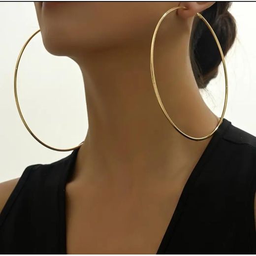 Generic Extra Large Gold Hoop Earrings – Bold Statement Fashion Jewelry for Women - image 4