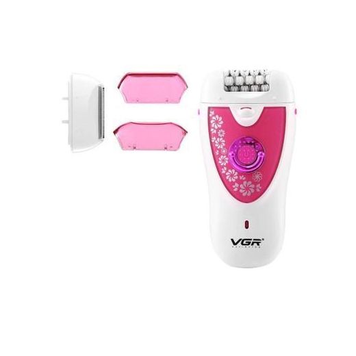 5W Rechargeable Professional Epilator with LED Light, Shaving Head, Dual Speed Settings & 2-in-1 Design - Pink