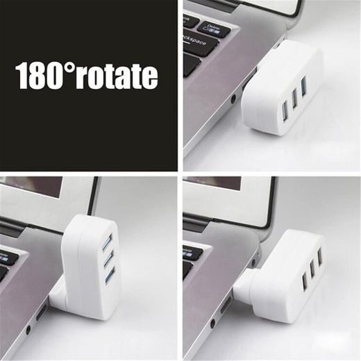 White Label 3-Port Mini USB 2.0 Hub - White - image 3