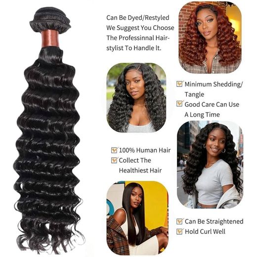 Union Deep Wave Hair Bundles 24 Inch Curls Hair 3 Bundles - image 2