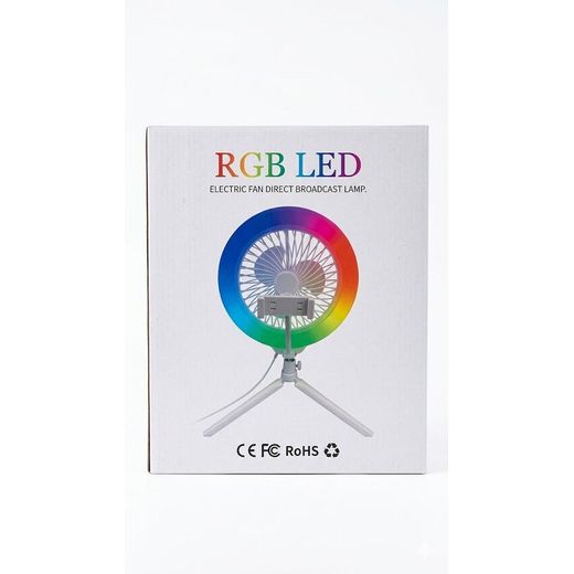 Generic 3-in-1 Ring Light with Fan - RGB LED Lighting for Tiktok, Youtube, Makeup & Content Creation