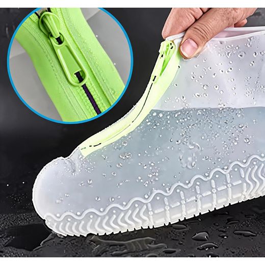 Fashion Waterproof Shoe Covers With Zipper Reusable Anti-Slip Rain Shoe Protectors For Men & Women