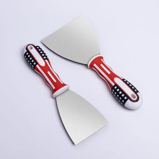 2Pcs Stainless Steel Putty Knife Scraper with USA Flag Ergonomic Handle - For Paint, Drywall, Caulk Removal*