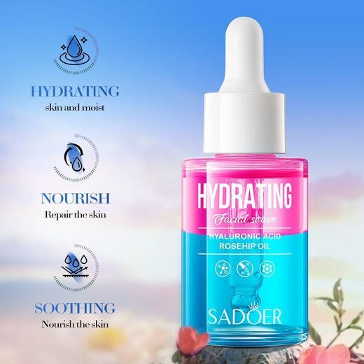SADOER HYDRATING FACIAL SERUM WITH HYALURONIC ACID AND ROSEHIP OIL-30ml - image 2