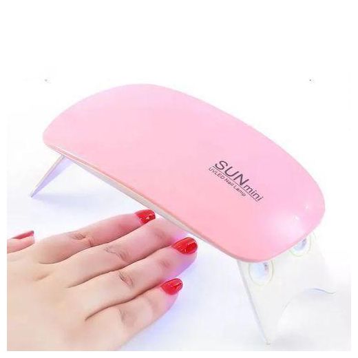 Generic Mini UV Nail Lamp, Foldable LED Nail Dryer for Polish - Pink