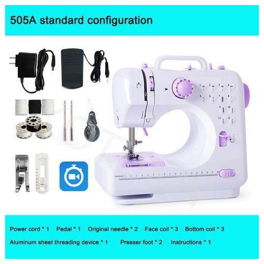 Generic Portable Sewing Machine With 12 Built-in Stitch Patterns (with Basic Sewing Kit) - image 2