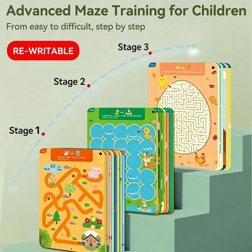 STY Children Educational Maze Training Book Kids Erasable & Reusable Maze Books for 4-6 Yrs - image 2