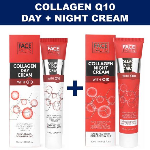 Face Facts Collagen Q10 Day Cream 50 ml + Night Cream 50 ml