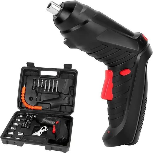White Label Electric Power Screwdrivers Cordless Screw Guns Drill Driver Rechargeable - Black/Red - image 3