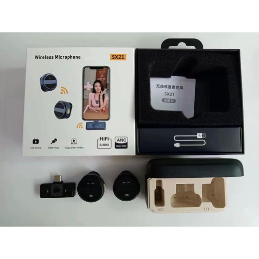 Generic SX21 Wireless Magentic Lavalier Microphone System – Professional Portable Lavalier Mic for Smartphones, Cameras & Laptops - Black - image 3