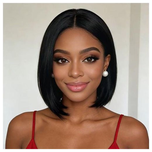Fashion Wig Women's Middle Part Bangs Short Straight Hair - image 2