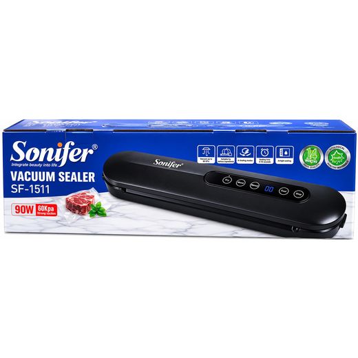 Sonifer Vacuum Sealer Machine 90W 60KPa with 6 Sealing Modes and Digital Display – Black - image 2