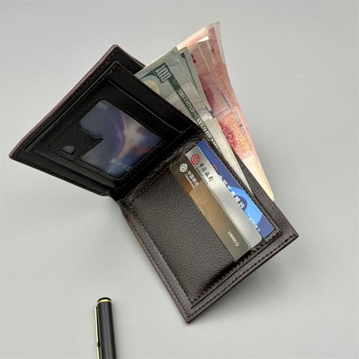 Fashion ASCENT Men's Leather Eagle Embossed Wallet Large Capacity with Photo Holder & Multi-Card Slots Business Style - Black - image 3