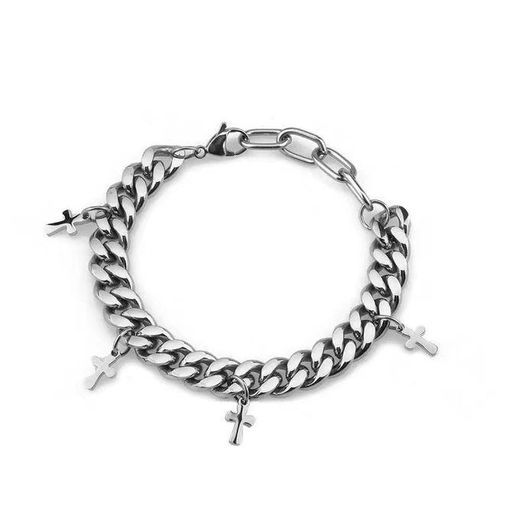 Fashion Cuban Titanium Cross Bracelet For Men Women