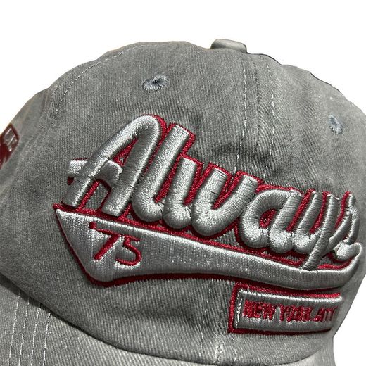 Fashion Washed and distressed letter embroidery baseball cap for men and women, outdoor sun protection and shading cap-----grey - image 4
