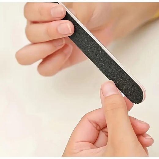 Generic Professional Dual-Sided Straight Nail Files 2 Pcs Set - Manicure/Pedicure Tool (dark grey) - image 3
