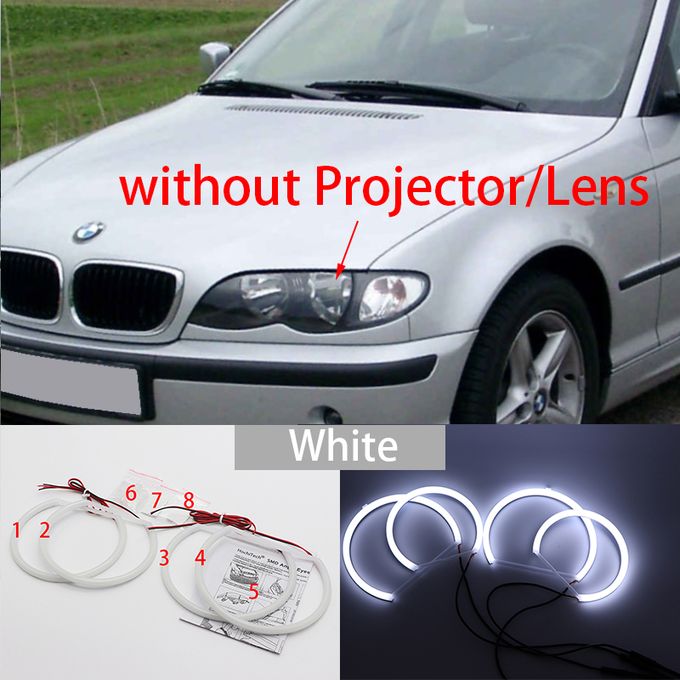 Shop Generic White & Amber Dual color Cotton LED Angel eyes kit halo ring  DRL for BMW 3 series E46 sedan touring wagon coupe compact 1998-05 Online