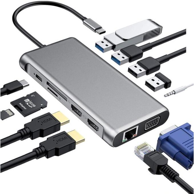 High Quality 6 in 1 Hub USB USB2.0 USB3.0 RJ45 55W Pd Charger Docking  Station HDMI 4K Laptop Type C Hub - China USB Hub and Type C Hub price