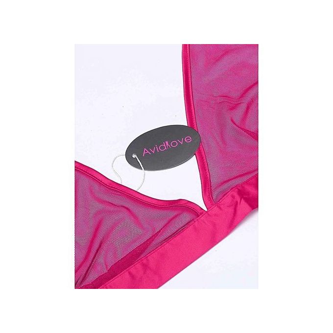 Shop Fashion Women V Neck Sexy Mesh See Through Lingerie Set Bra Mini Skirt Pantie 3 Piece Sets