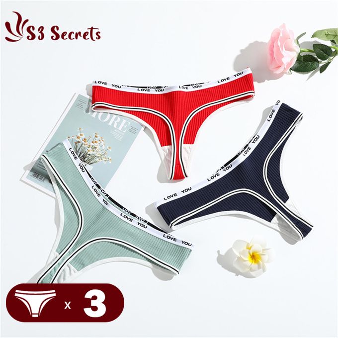 Shop Generic 3PCS/Set G_string Sexy Low_Rise Women Cotton Panties