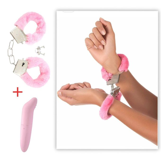 Shop Generic Furry Sexy Handcuffs + Lipstick Sex Vibrator