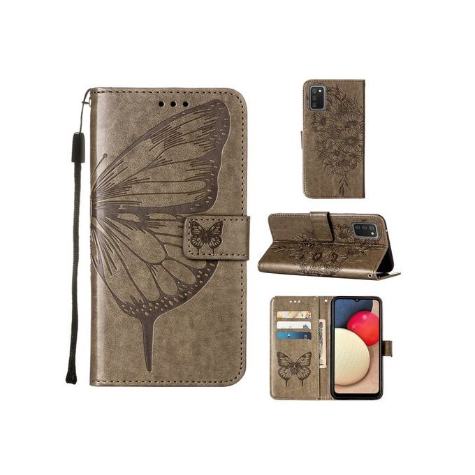 Compatible With Samsung Galaxy A02s Case Retro Embossed Premium Pu