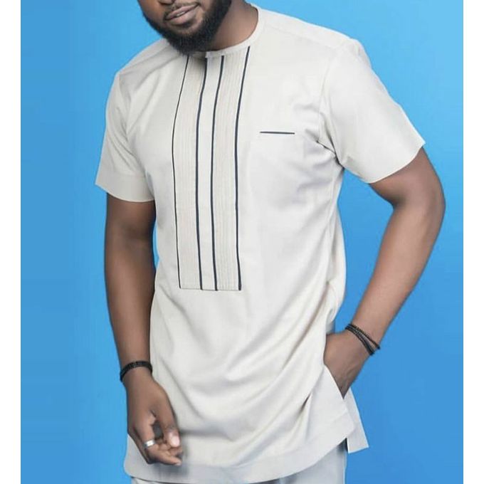 Shop Generic Polish Cotton Short Sleeves Kaftan Shirt Ash Online Jumia Ghana