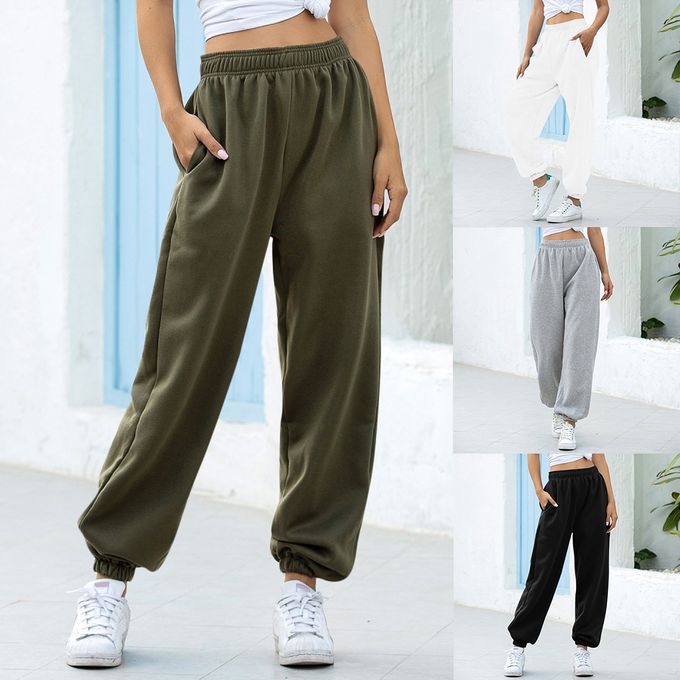 Shop Generic Loose Joggers Wide Leg SweatPants Women Trousers Plus Size  Online