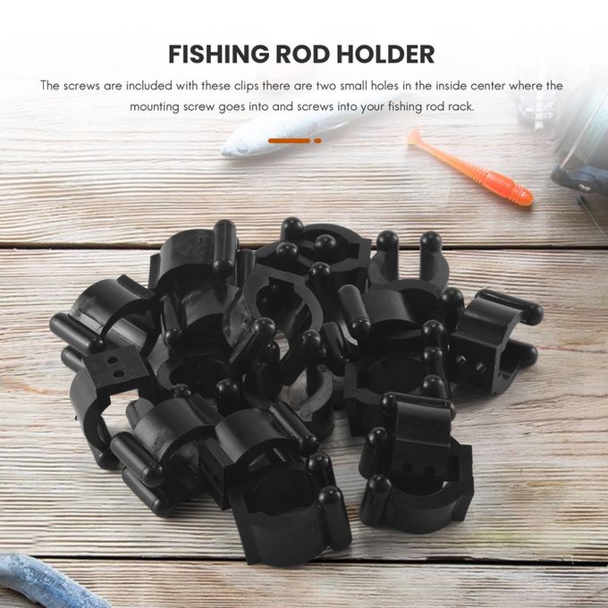 Shop 915 Generation 20 Pcs Fishing Pole Rod Holder Clips Black 16Mm Inside  Dia Fishing Rod Storage Clips Online