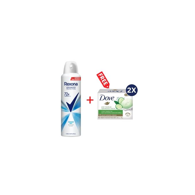 Rexona スプレー 72H/48H-2 Dove 250ml 4セット Shop Rexona Rexona Spray 72Hrs Cotton Dry - 200ml + Free
