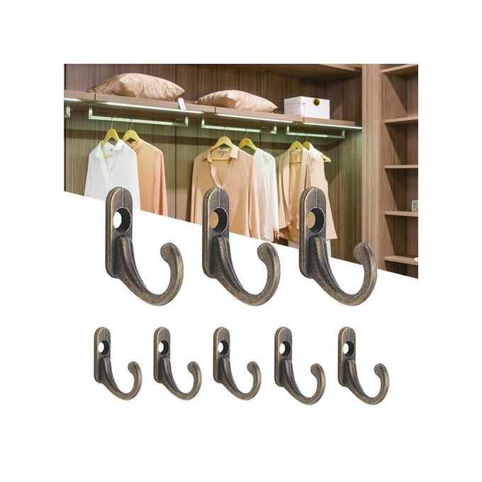 Hesroicy 10Pcs Antique Strong Heavy Duty Wall Hanging Hooks Clothes Coat  Hangers Home Decor 